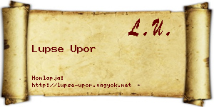 Lupse Upor névjegykártya